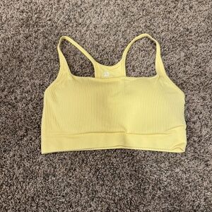 Women’s All In Motion Ribbed Sports Bra In Light Yellow~Size Large
